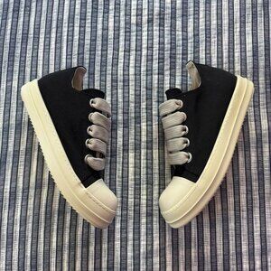 Rick Owens Men's Black and Navy Trainers